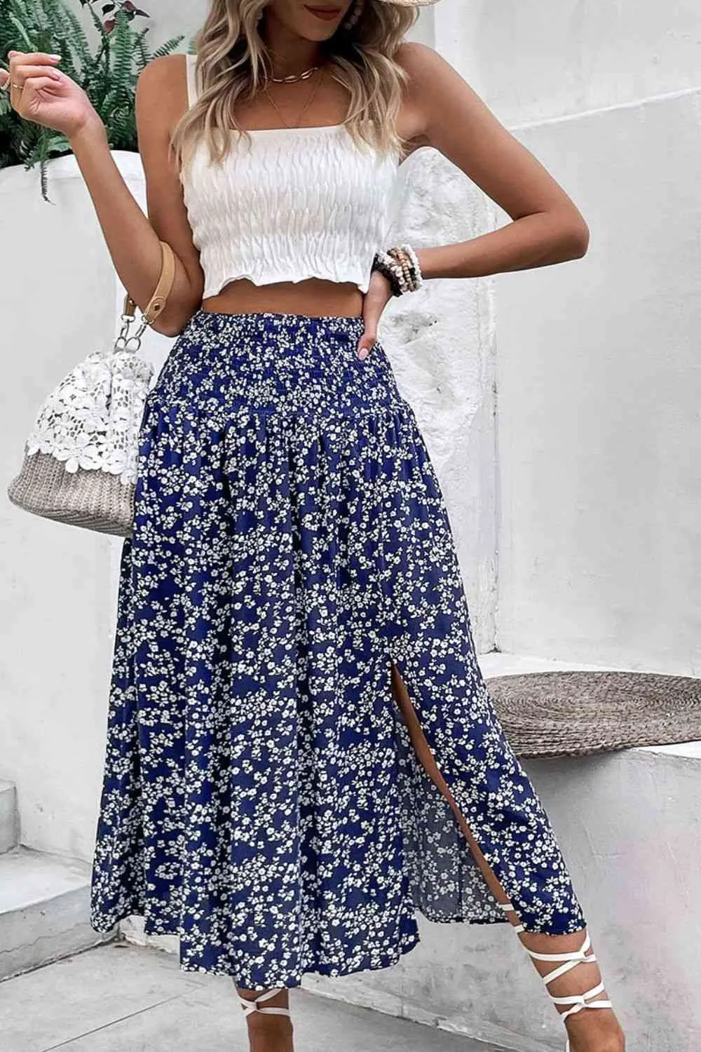 🌸 Ditsy Floral Slit High Waist Skirt 🌸