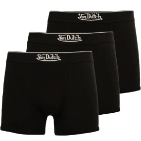 3 Pack Von Dutch Mens Covoy Briefs Boxer Shorts - Black