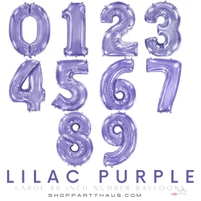 40 INCH | Pastel Lilac Purple Number Balloons