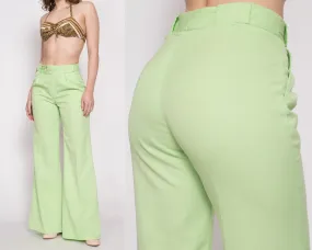 70s Pastel Green High Waisted Bell Bottoms - Petite Medium