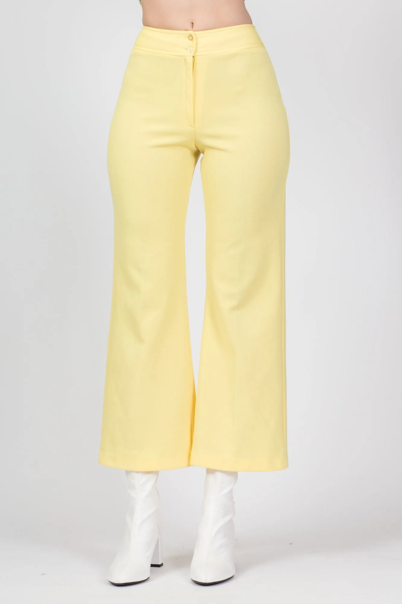 70s Yellow Flared Pants - Extra Small, 24"