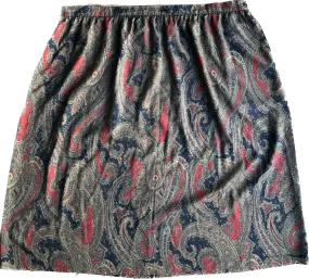 90s Alfred Dunner Navy/Rd/Gold Paisley Skirt    w43