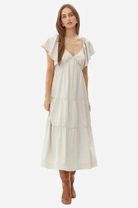 Adelyn Rae Tessa Midi Dress in Vanilla