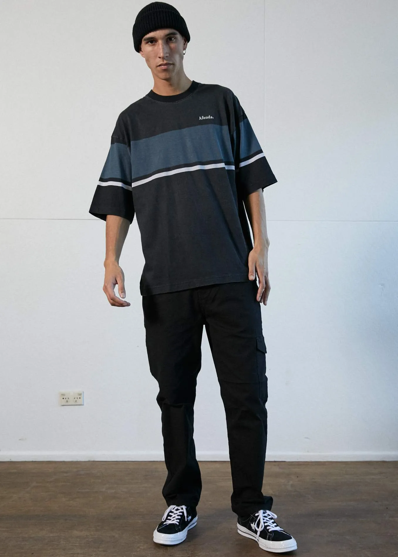 Afends Mens Guillotine - Oversized Tee - Black