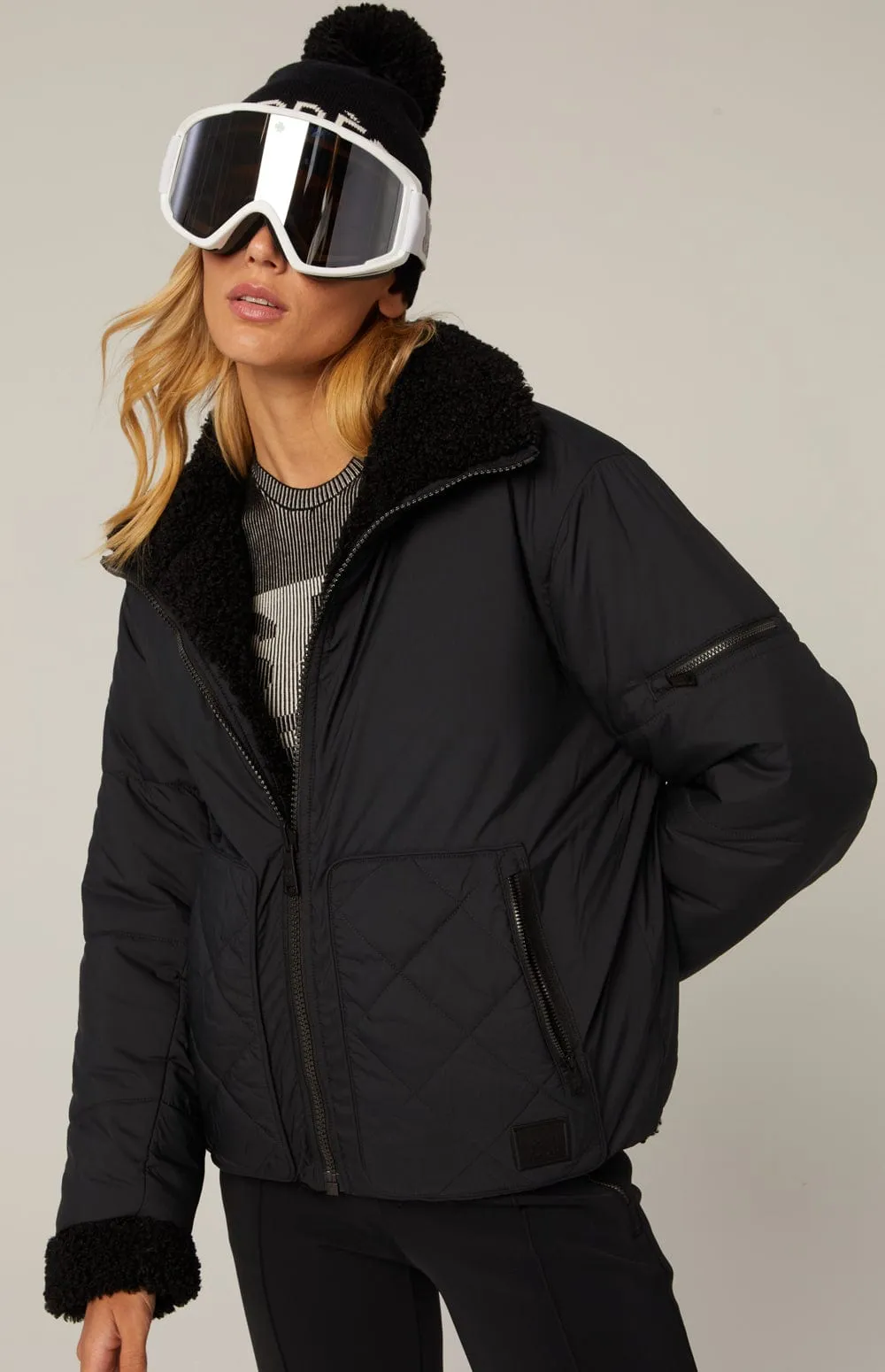 Amal Reversible Aviator Jacket | Black