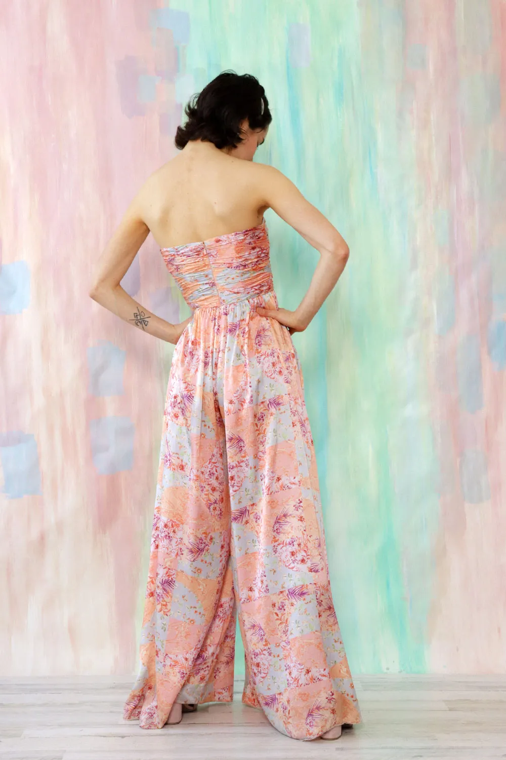 AMUR Kallia Palazzo Silk Jumpsuit 0