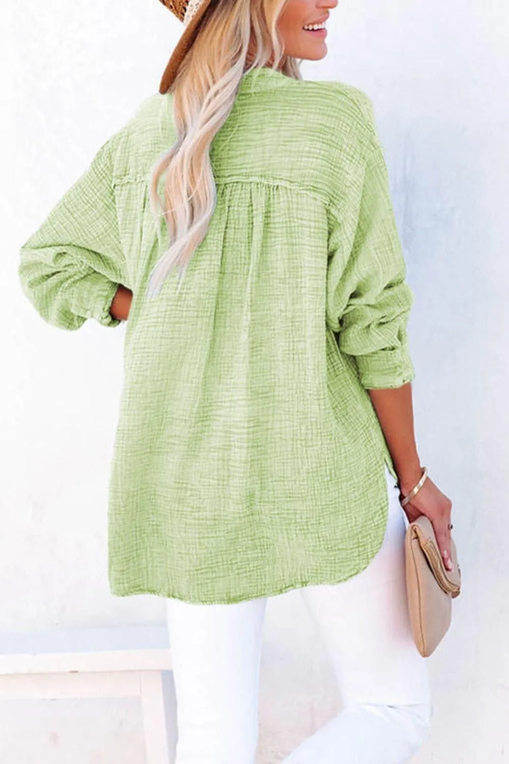 Amy Buttoned Long Sleeve Blouse