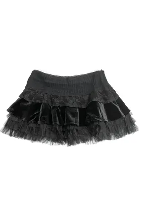 Annika Black Tiered Mini Skirt