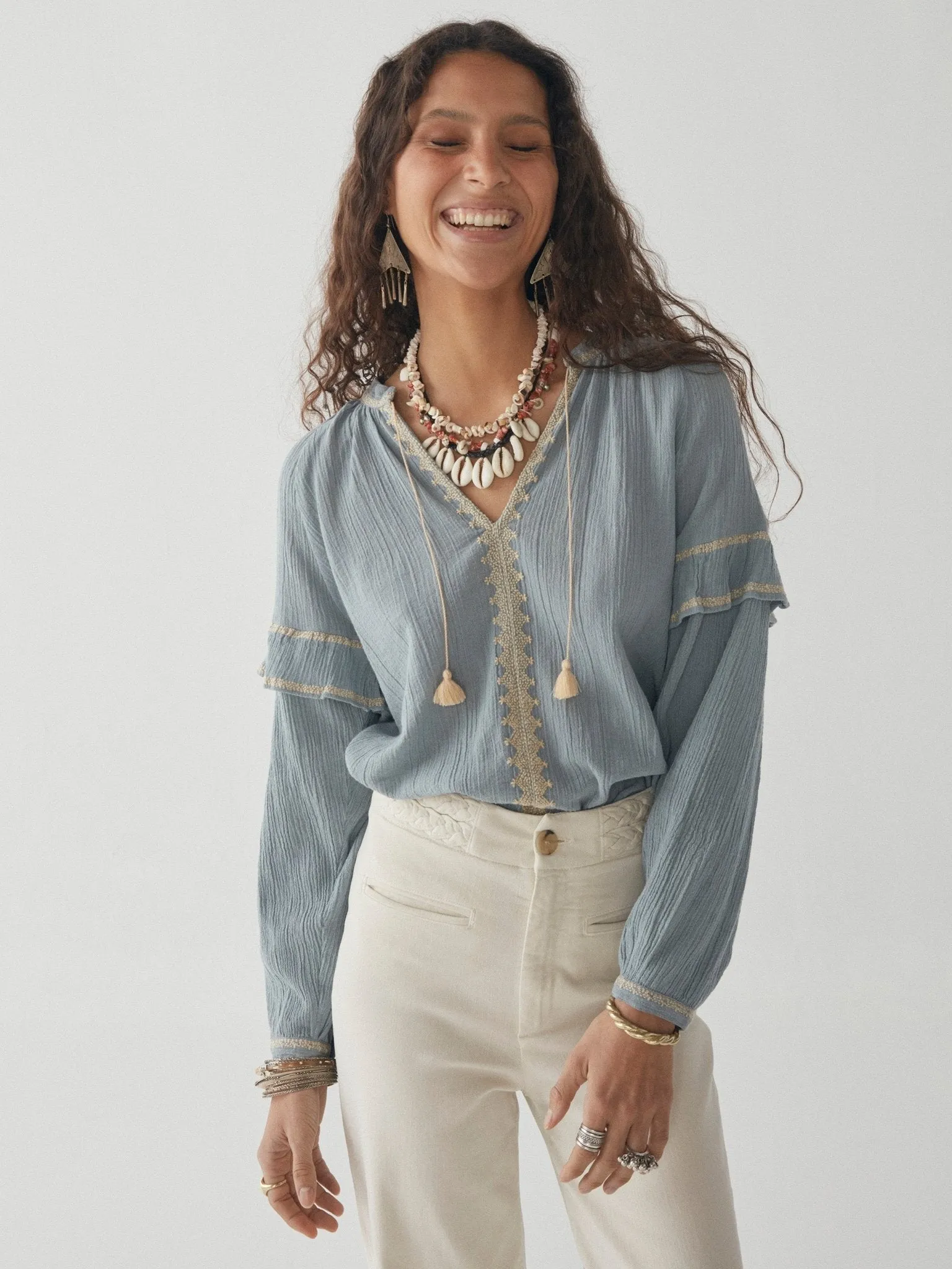 Antoinette Blouse - Bleu Ciel