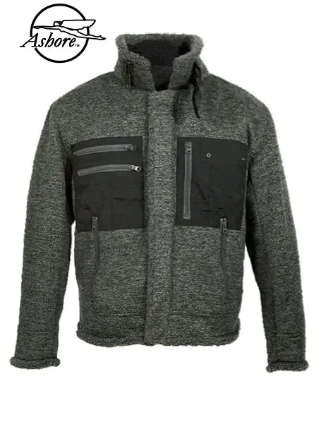 ASHORE MENS MELANGE WIND/RAIN PROOF SWEATER MIDWEIGHT JACKET