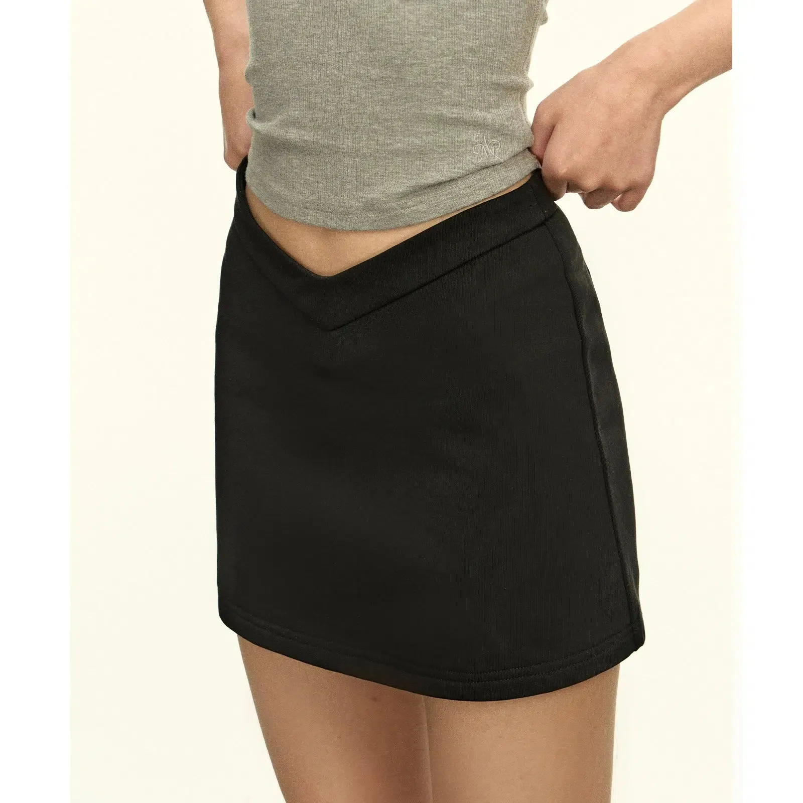 Asymmetrical Layered Mini Skirt with Hidden Waistband