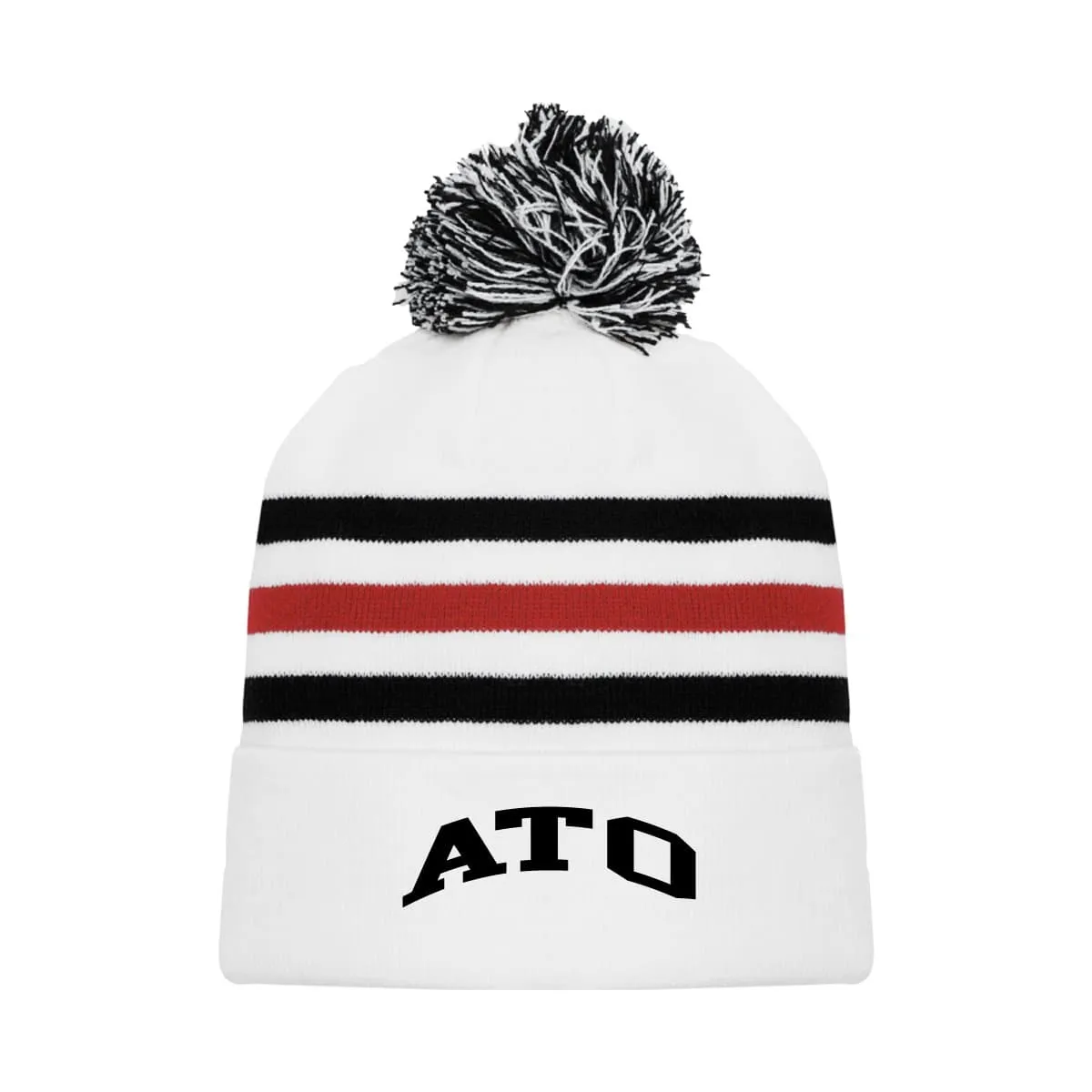 ATO White Hockey Knit Beanie