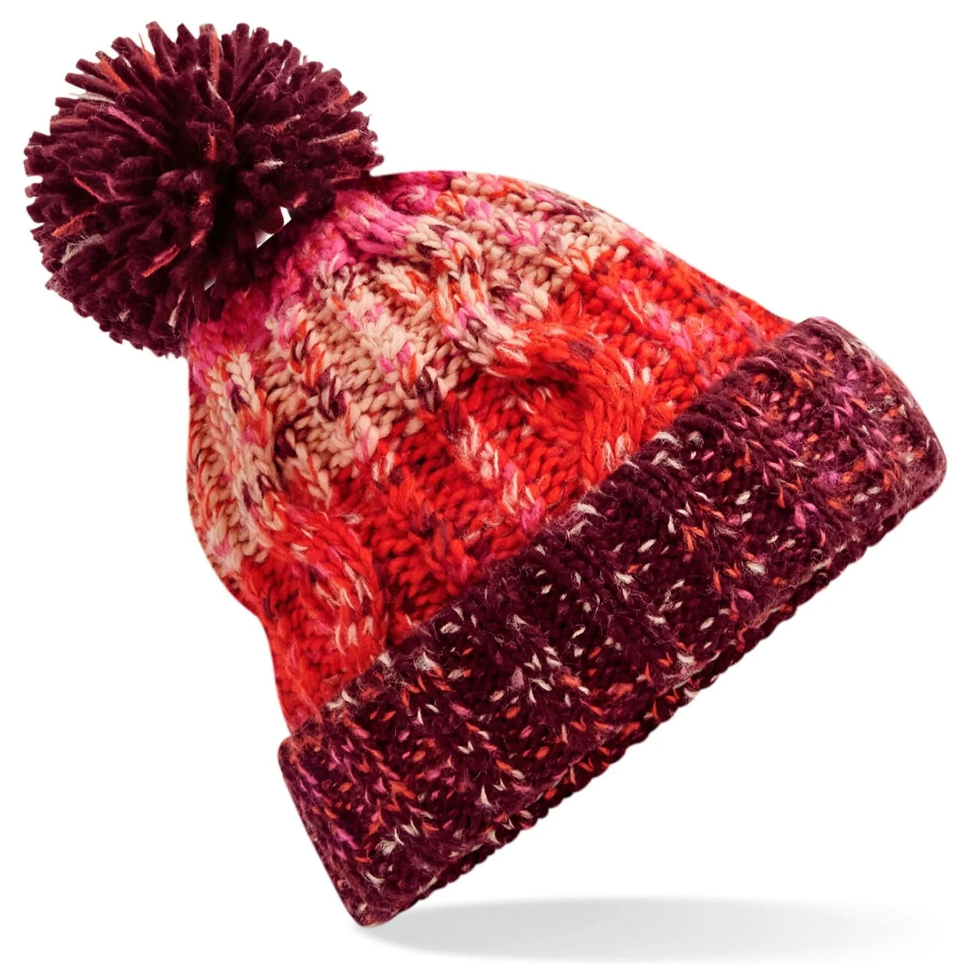 Beechfield Corkscrew Pom Pom Beanie