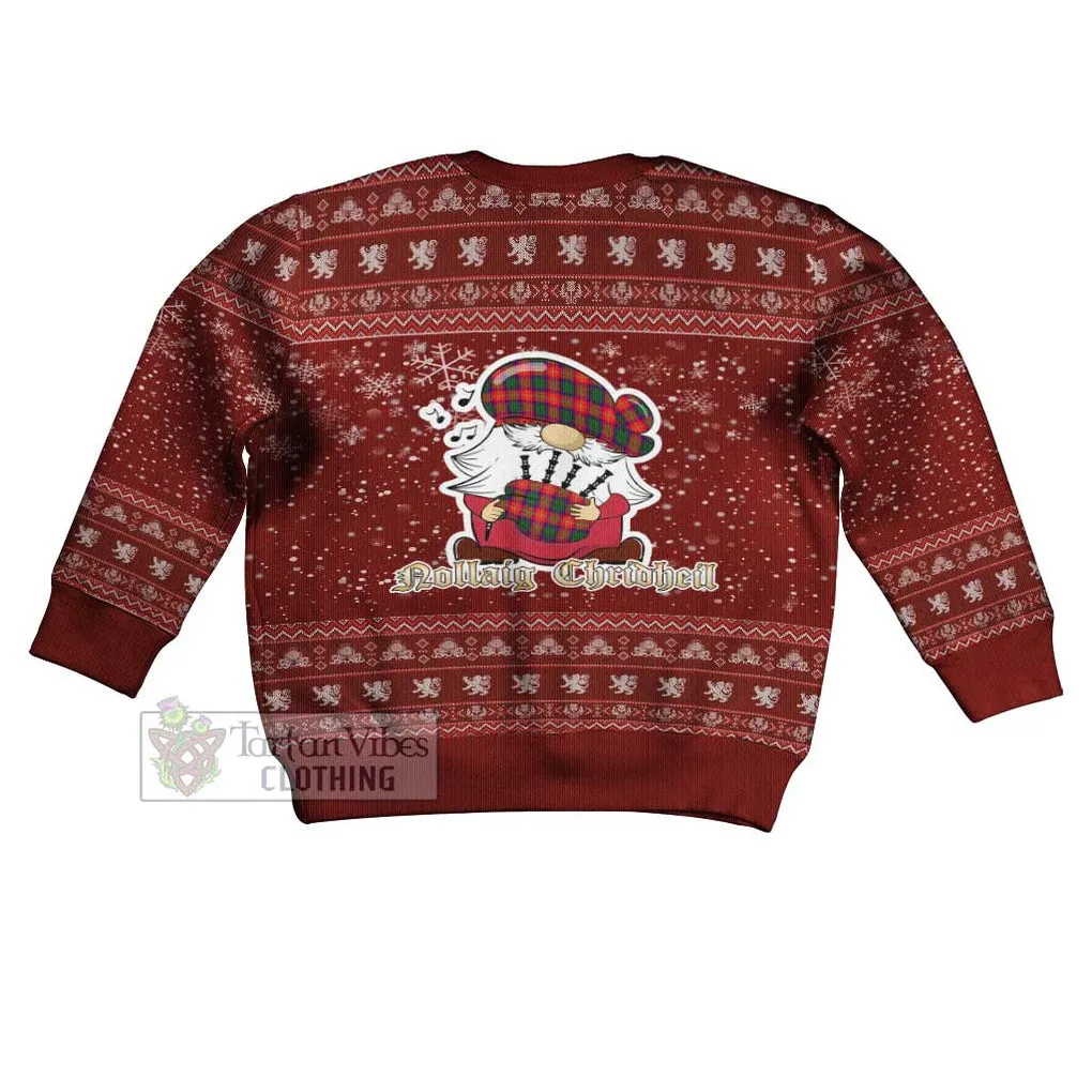 Belshes (Belsches) Clan Christmas Kid Ugly Sweater with Gnome Playing Bagpipes