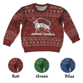 Belshes (Belsches) Clan Christmas Kid Ugly Sweater with Gnome Playing Bagpipes