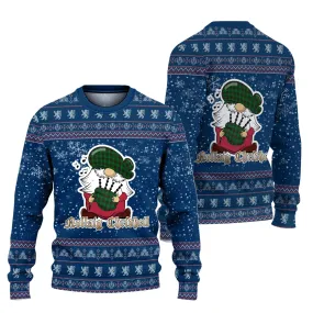 Beveridge Clan Christmas Family Ugly Sweater with Funny Gnome Playing Bagpipes