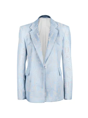 Blue Tribal Lace Blazer