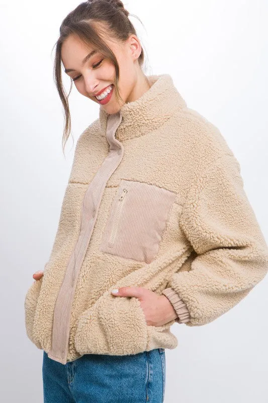 Bohemian Sherpa Puffer Full Zip Jacket