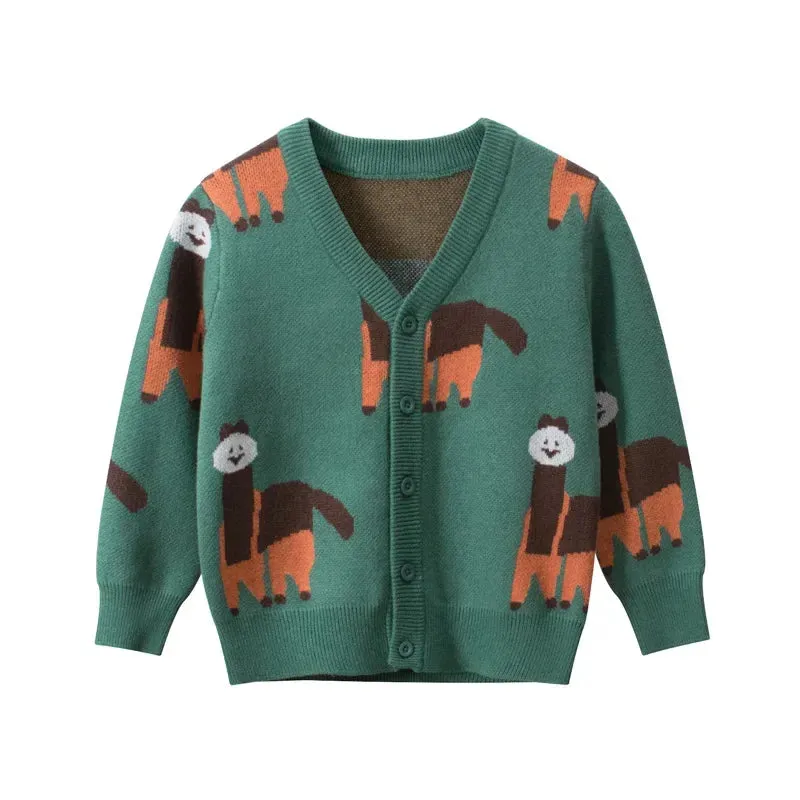 Brand New Children's Sweater Girls Knitted Cardigan 2024 Winter New Boys Outerwear Casual Long Sleeve Kids Coats Dropshipping