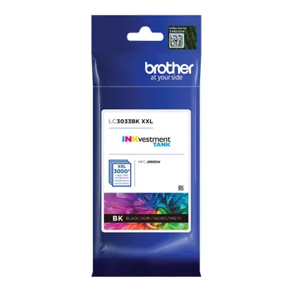 Brother Genuine INKvestment Super High-Yield Black Tank Ink Cartridge, 3000 Pages - LC3033BK