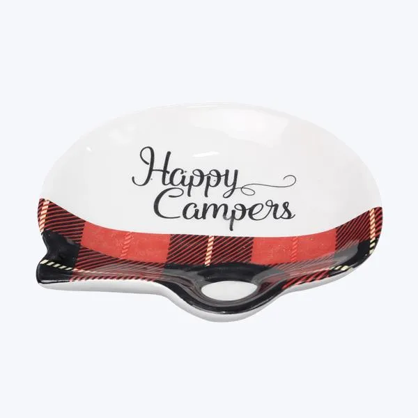 Buffalo Plaid Ceramic Cabin Spoon Rest