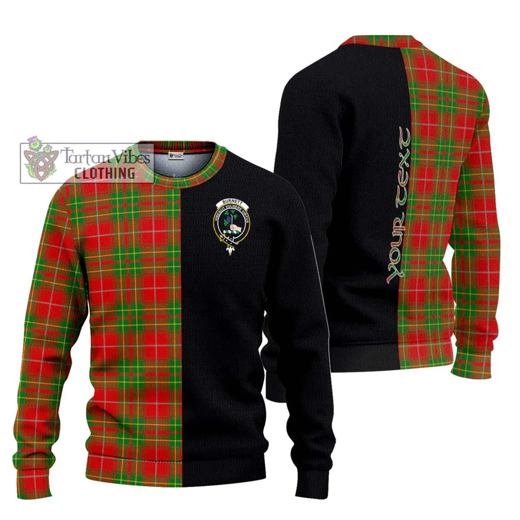 Burnett Tartan Ugly Sweater with Family Crest and Half Of Me Style