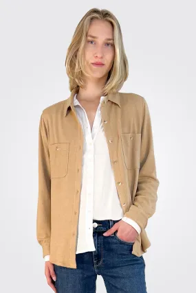 Button Up Shacket - Camel