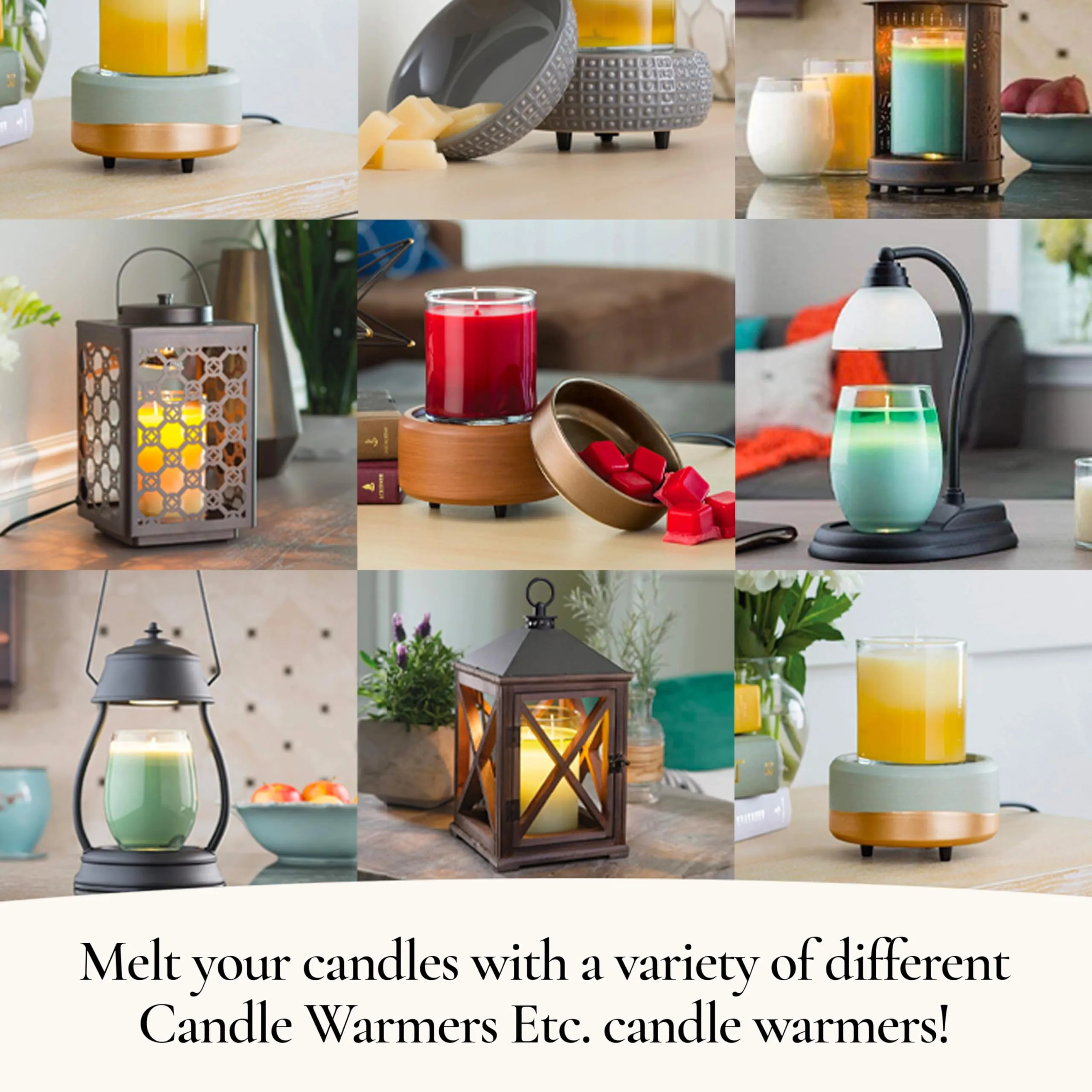 CANDLE WARMERS ETC. Illumination Fragrance Warmer- Light-Up Warmer for Warming Scented Candle Wax Melts and Tarts or Essential Oils to Freshen Room, Farmhouse