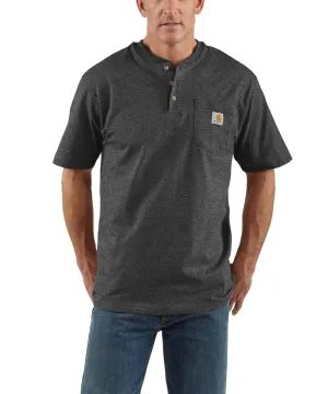 Carhartt Short Sleeve Henley T-Shirt - Carbon Heather