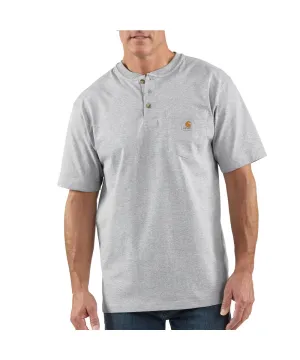 Carhartt Short Sleeve Henley T-Shirt - Heather Gray