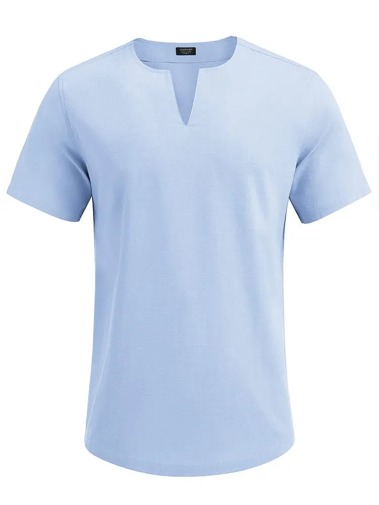 Casual Linen Style Henley Shirt (US Only)