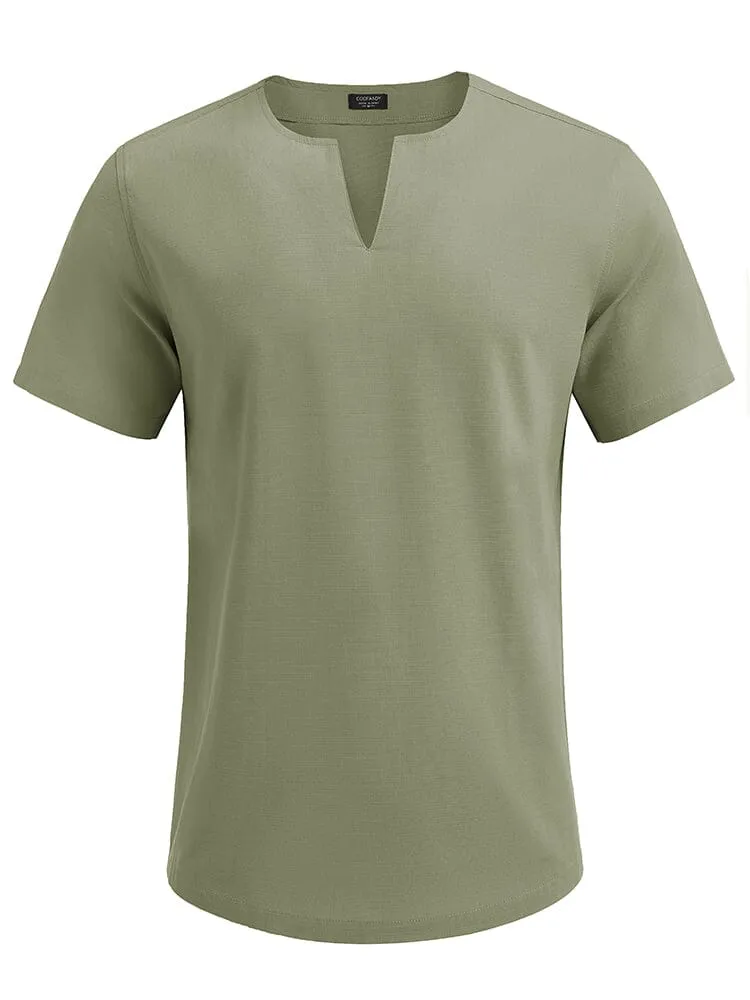 Casual Linen Style Henley Shirt (US Only)