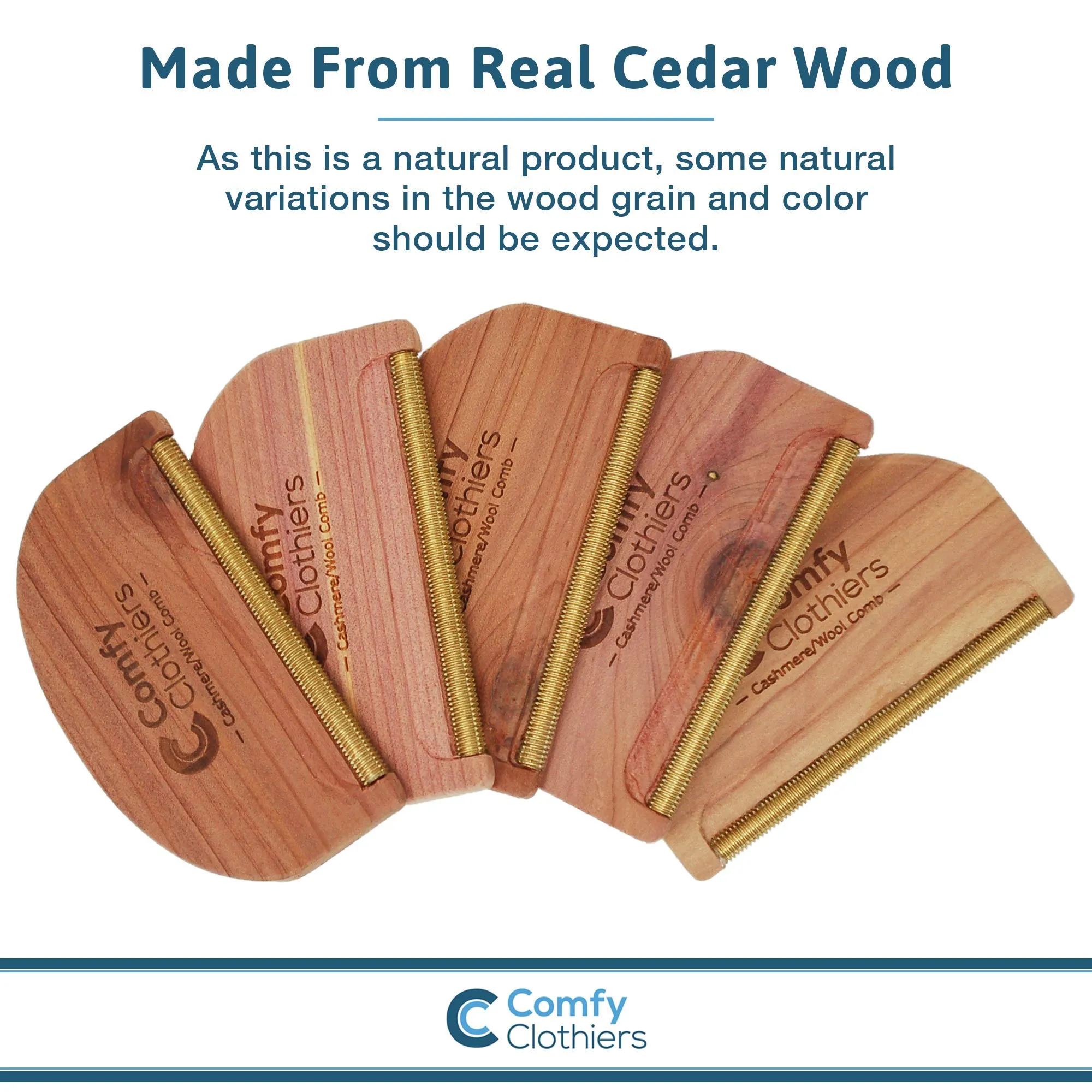 Cedar Wood Cashmere & Fine Wool Comb For De-Pilling Sweaters & Clothing