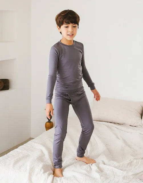 Charcoal Boys Aero Heat Thermal Pajama Set