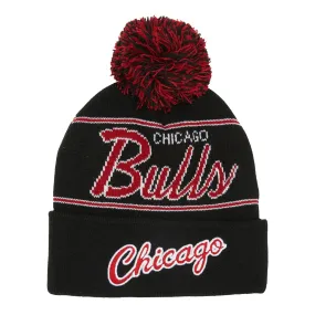 Chicago Bulls Mitchell & Ness Script Pom Beanie