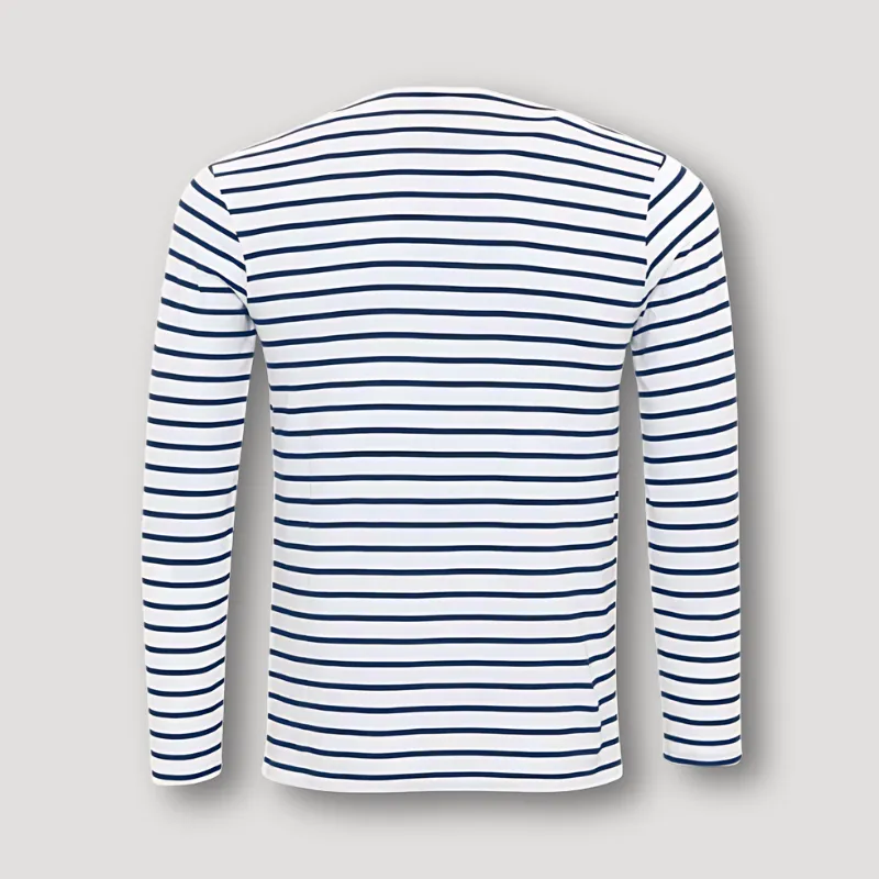 Classic Striped Long Sleeve Henley Shirt