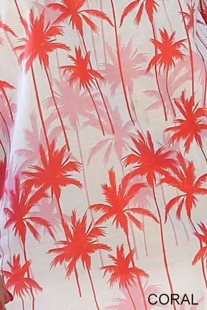 Coconut Palm Tree Printed Cotton Sarong Pareo KVCCNT