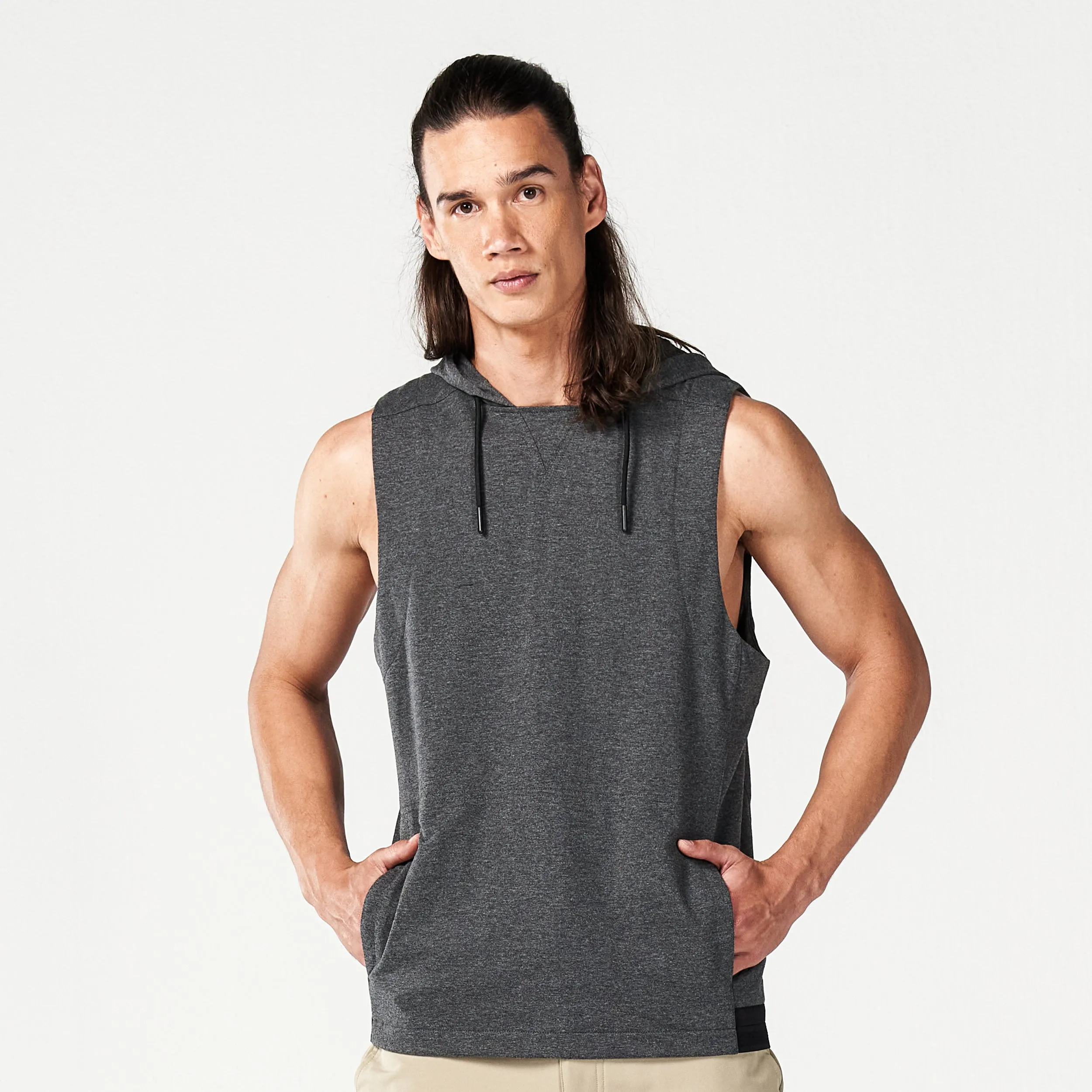 Code Hooded Tank -  Black Marl