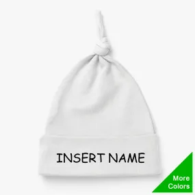 [Custom Text] Endanzoo Organic Cotton Knotted Beanie (White, Pink, Aqua)