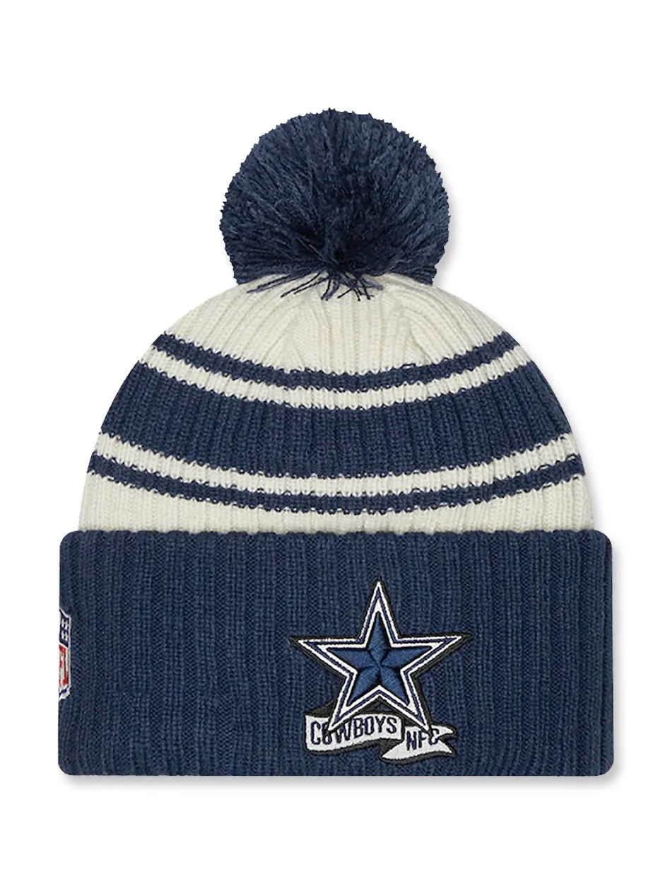 Dallas Cowboys NFL Official New Era "Sideline Sport" Cuffed Pom Knit Hat