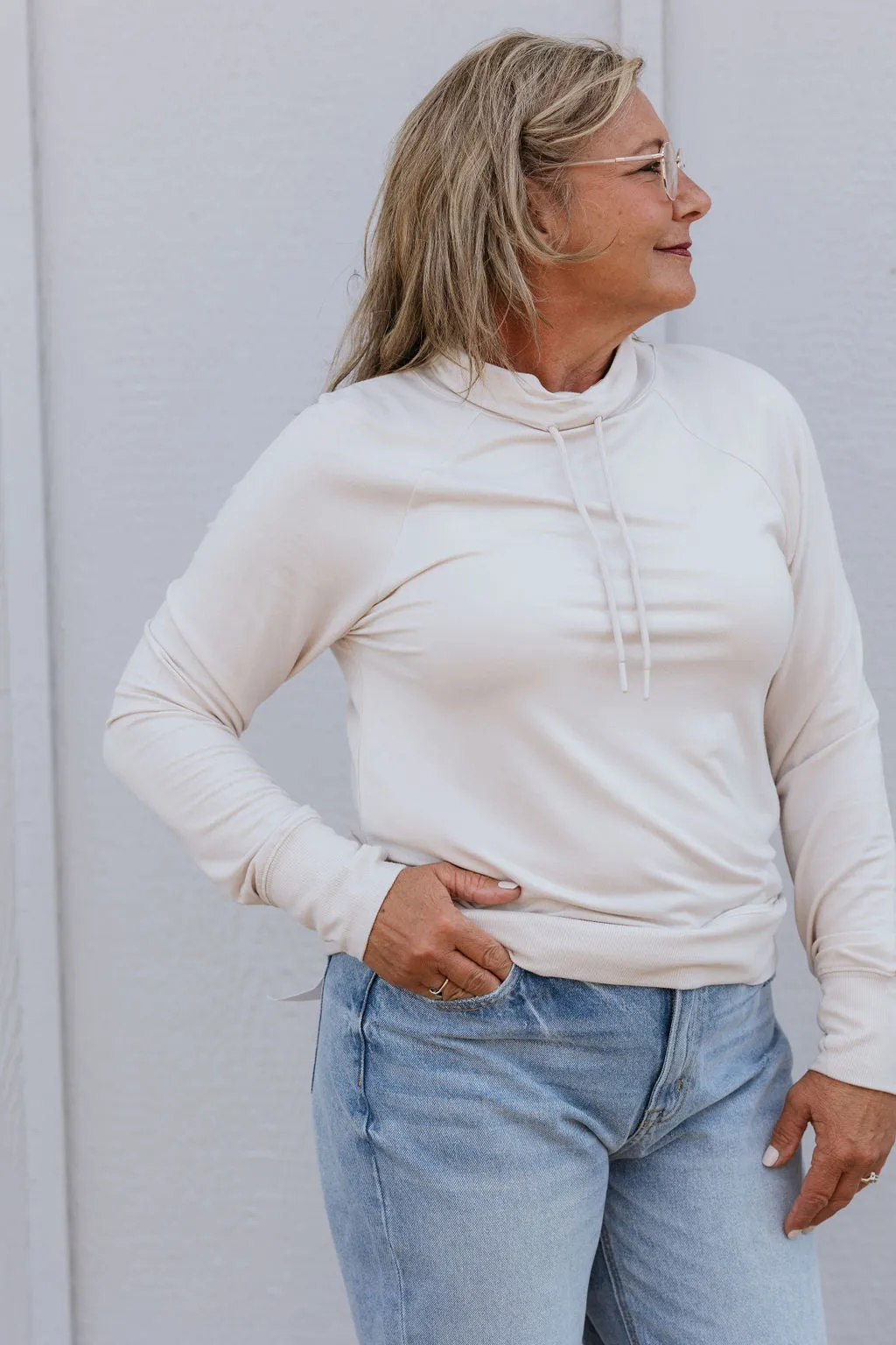 ELVY COWL NECK LONG SLEEVE TOP