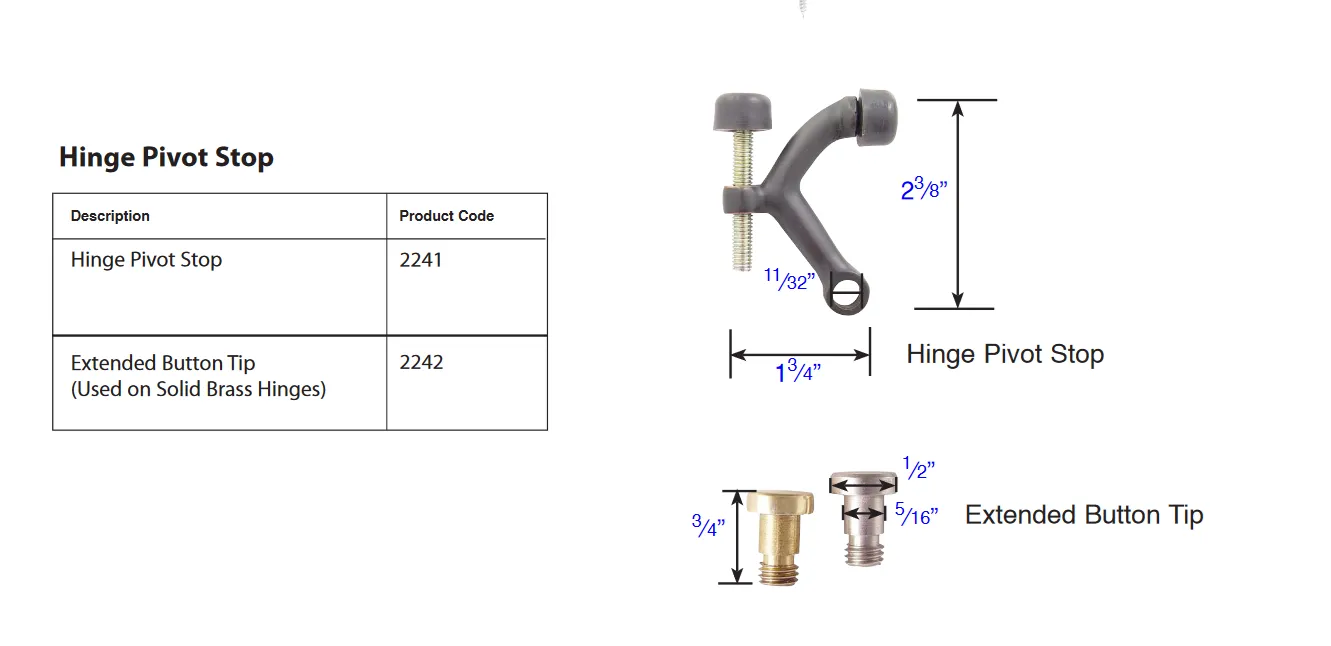 Emtek - Decorative Hinge Tips - Extended Button Tip (Each)