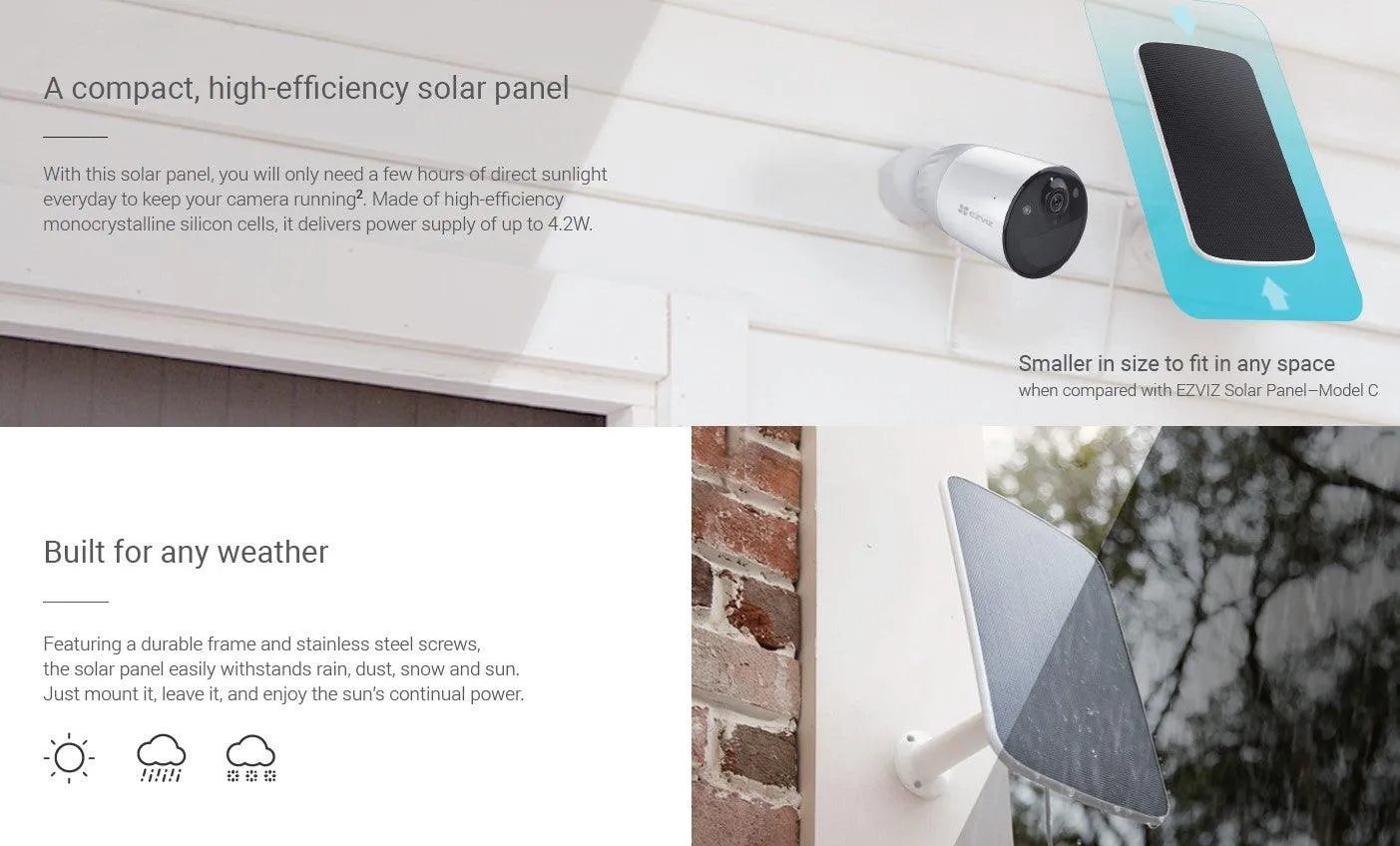 EZVIZ CB3 SMART HOME OUTDOOR CAMERA W/ SOLAR PANEL