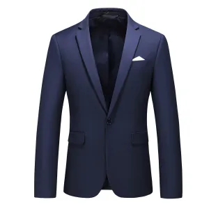 Fashion Jakcket One Button Casual Blazer Navy