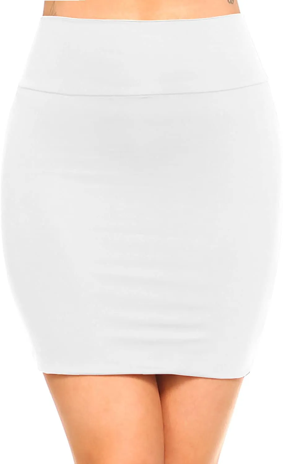 Fashionazzle Women's Casual Rayon Stretchy Bodycon Pencil Mini Skirt