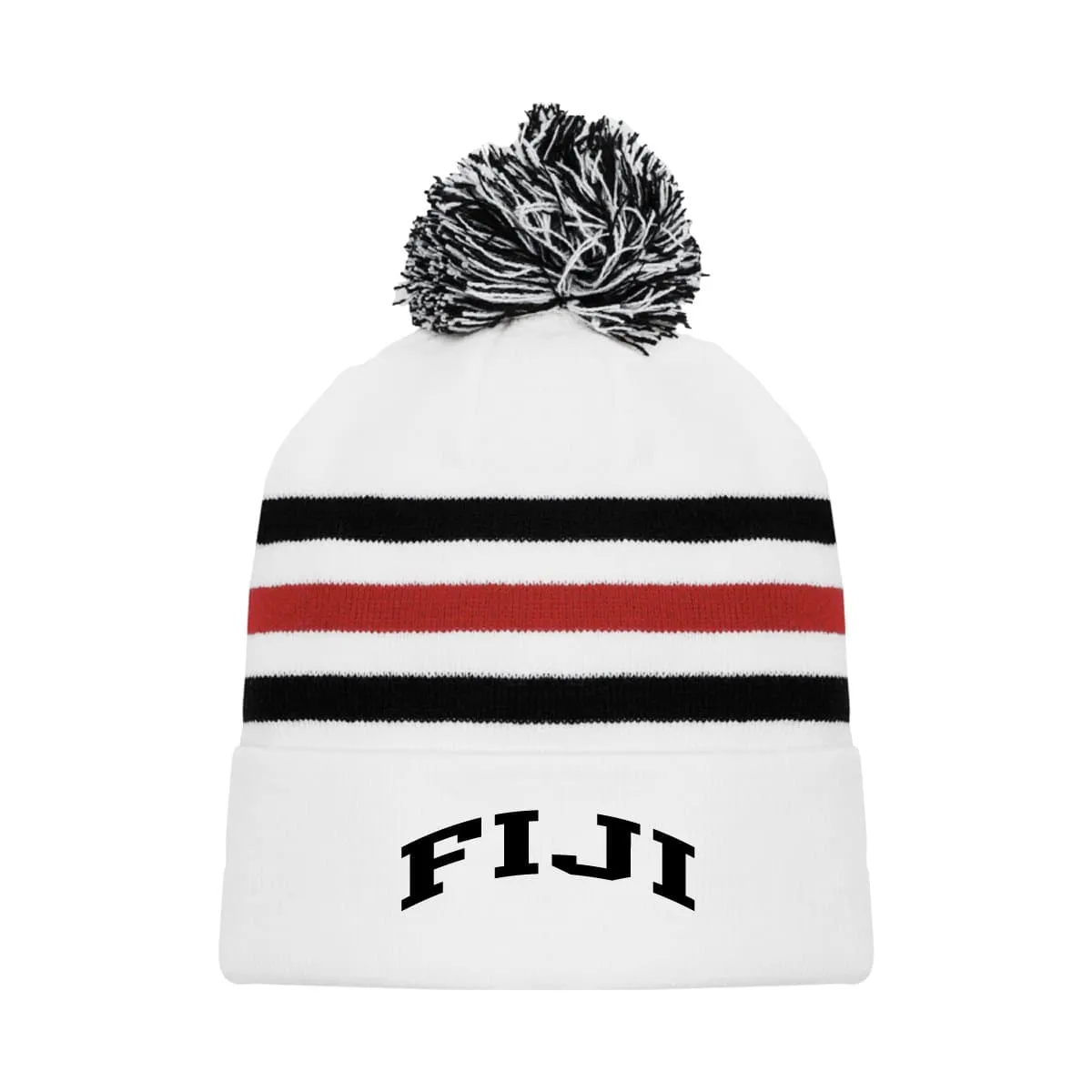 FIJI White Hockey Knit Beanie