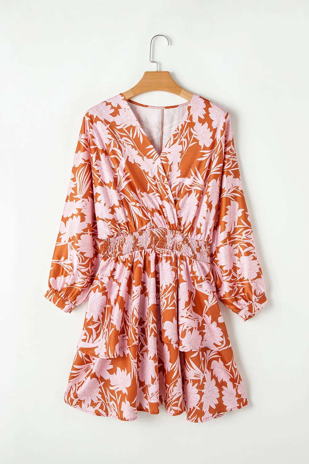 Floral Puff Sleeve Layered Dress