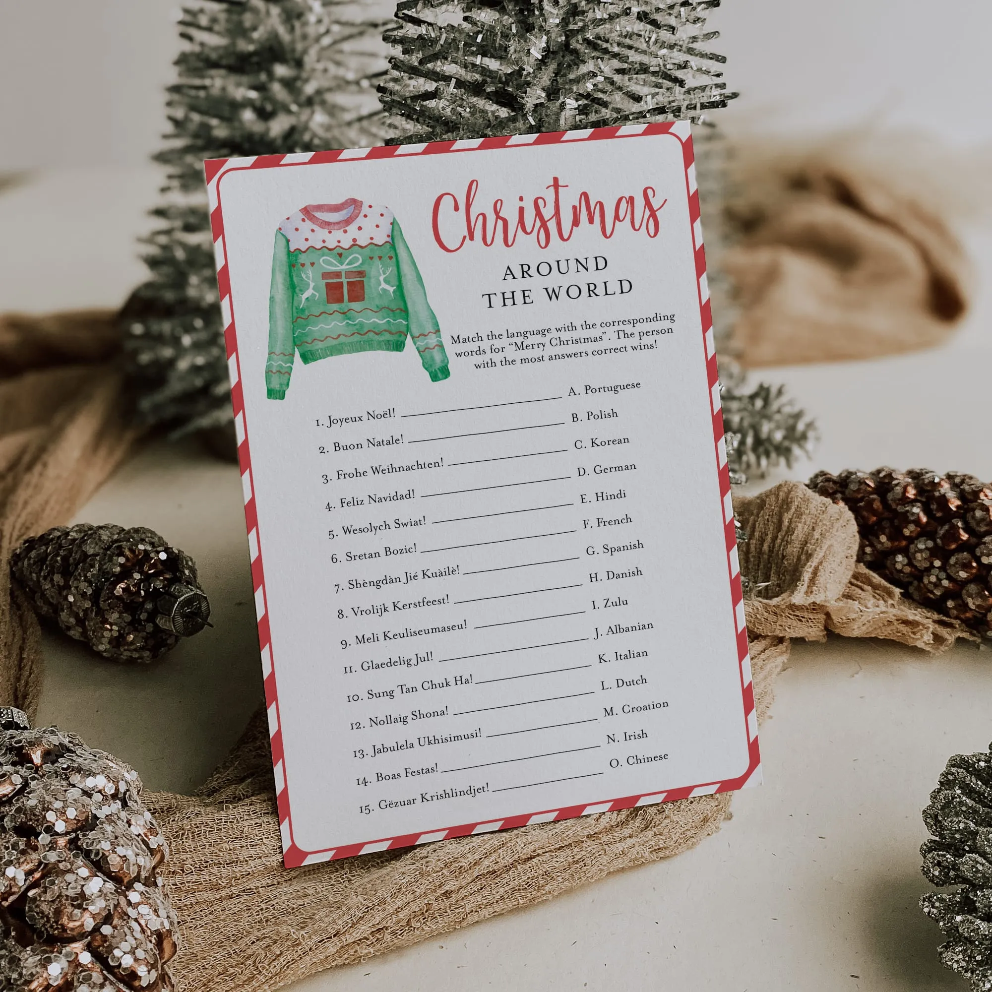 Fun Christmas Family Game Printable