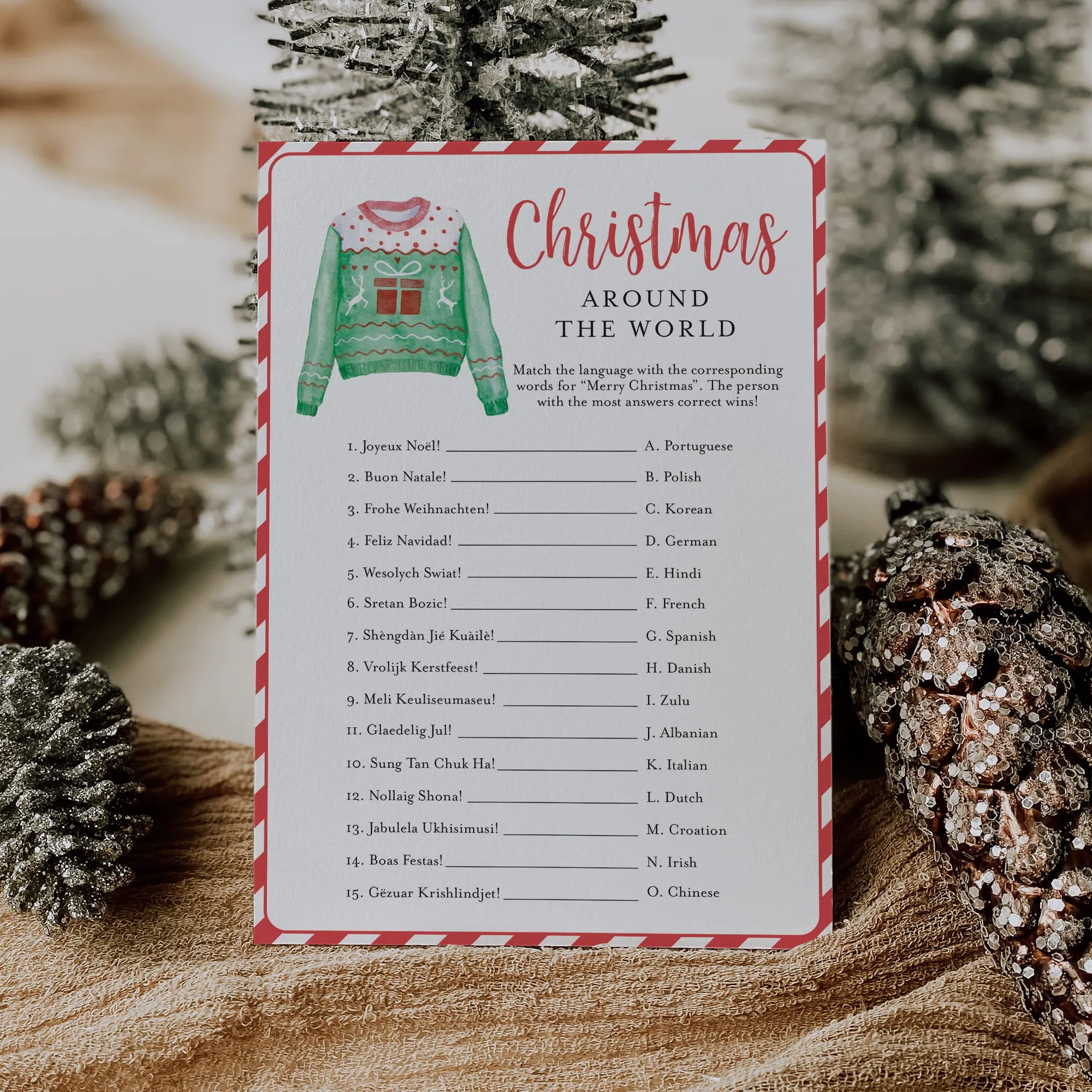 Fun Christmas Family Game Printable