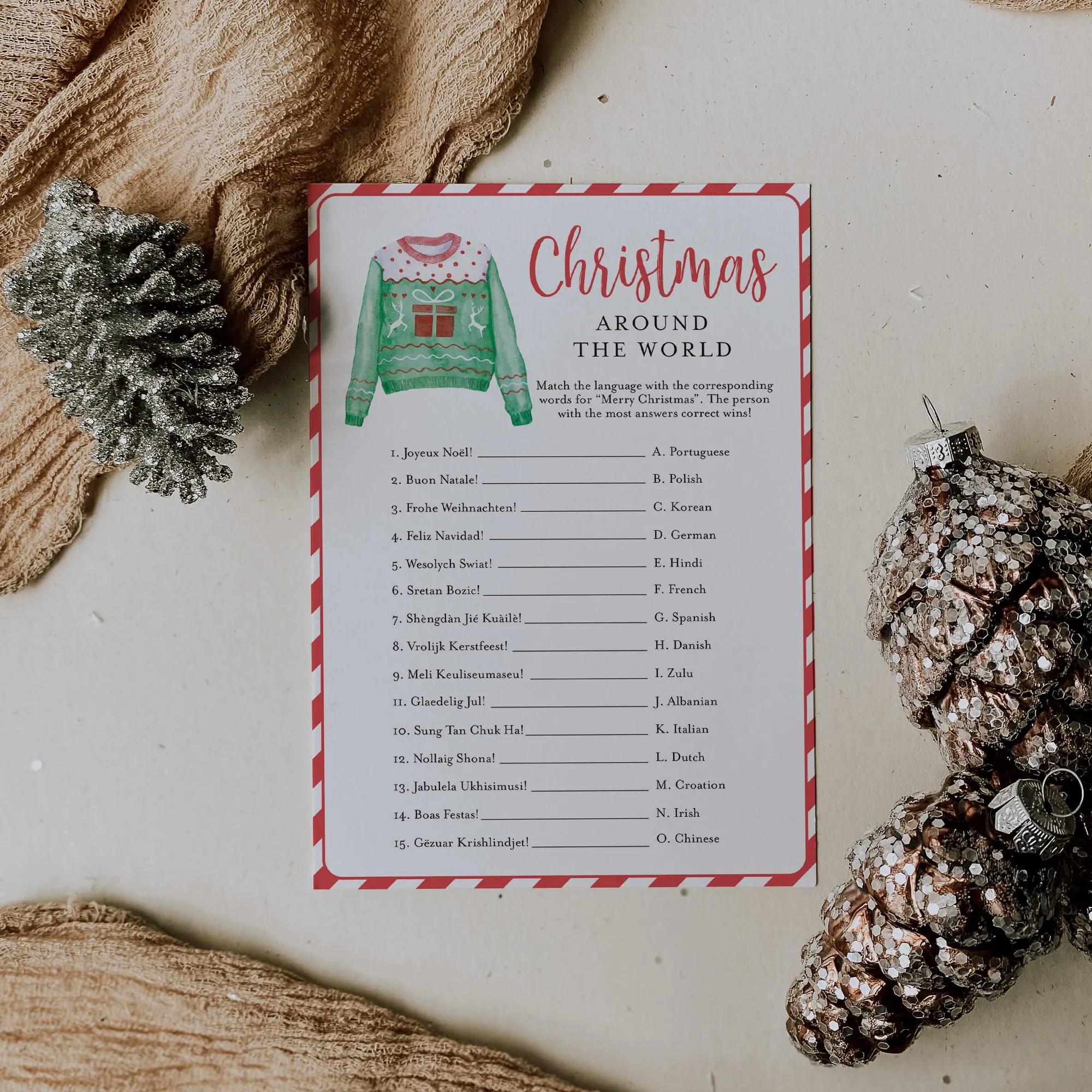 Fun Christmas Family Game Printable